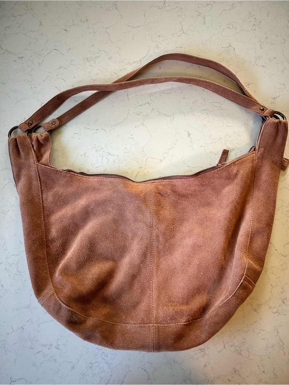 Free People Suede Roma Tote in Rust With 2 FP Bag Charms & Tilly Scarf - Picture 12 of 16